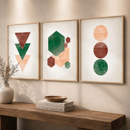 Aesthetic Wall Decor Framed Prints for Living Room Office Home Decor : Geometric Art