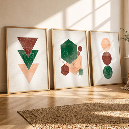 Aesthetic Wall Decor Framed Prints for Living Room Office Home Decor : Geometric Art