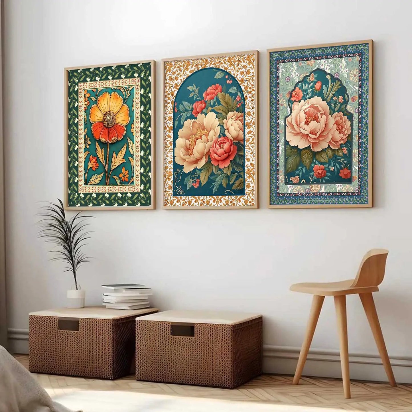 Floral    Wall  Art  Paintings for Living Room - Wall Poster With frames