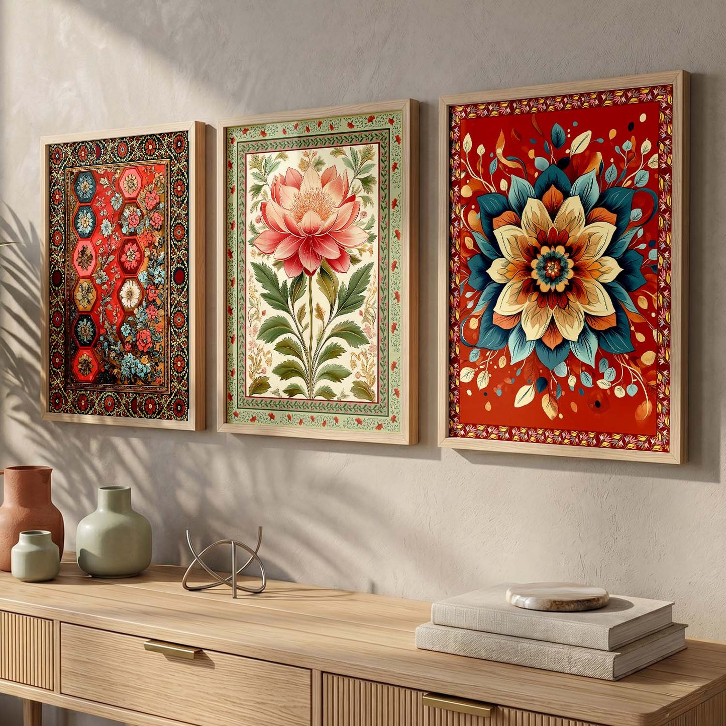 Floral  Wall Art  Paintings for Living Room - Wall Poster With frames
