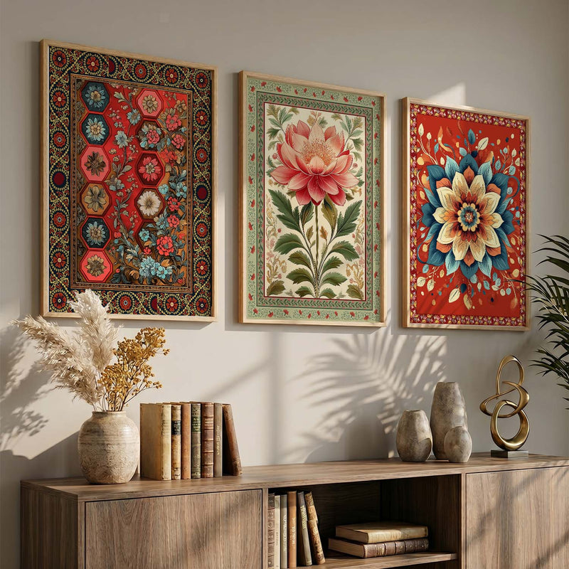 Floral  Wall Art  Paintings for Living Room - Wall Poster With frames