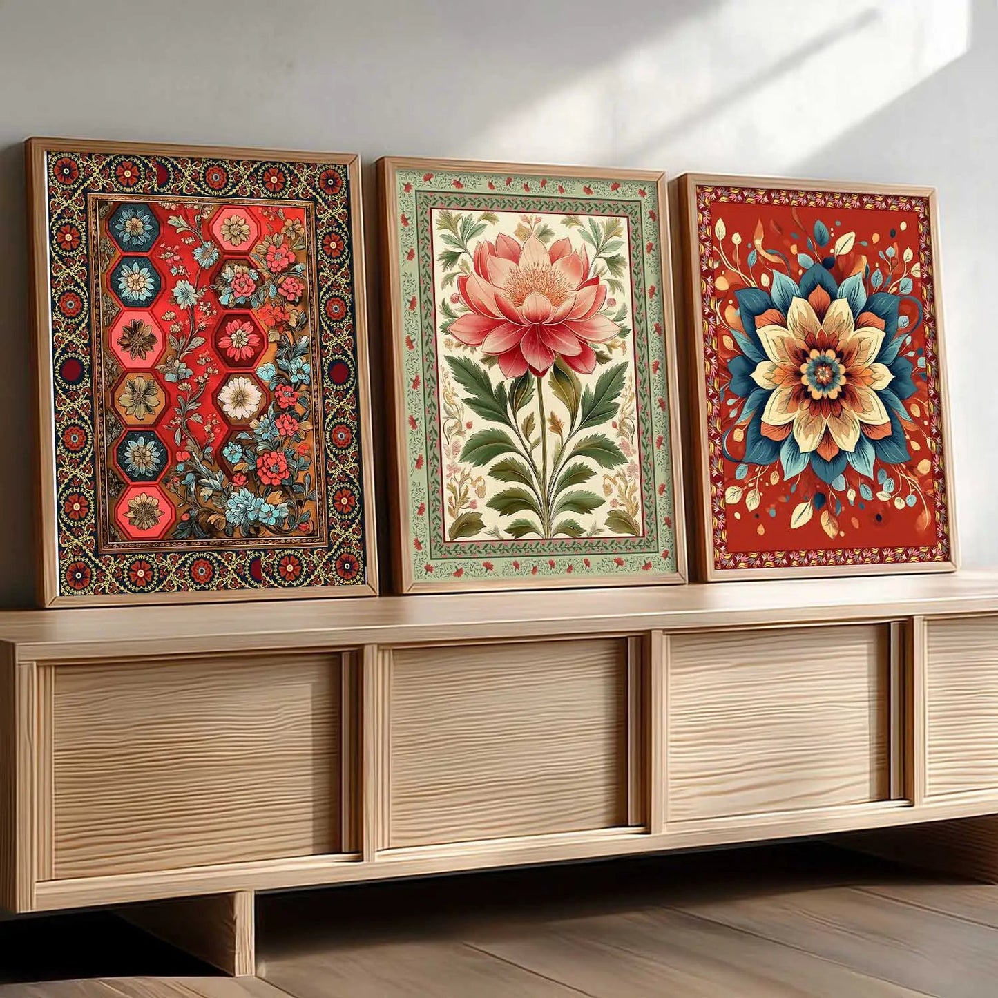 Floral  Wall Art  Paintings for Living Room - Wall Poster With frames