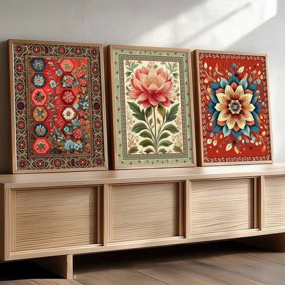 Floral  Wall Art  Paintings for Living Room - Wall Poster With frames