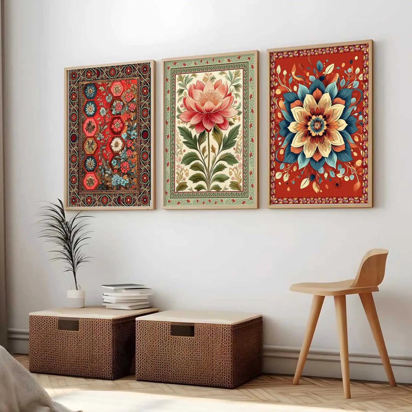 Floral  Wall Art  Paintings for Living Room - Wall Poster With frames