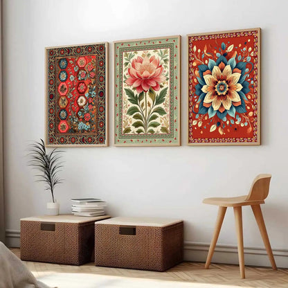 Floral  Wall Art  Paintings for Living Room - Wall Poster With frames