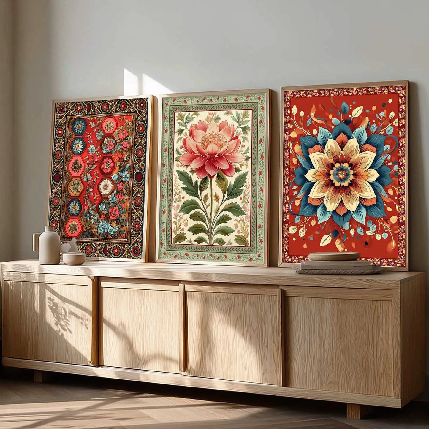 Floral  Wall Art  Paintings for Living Room - Wall Poster With frames