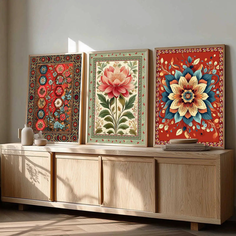 Floral  Wall Art  Paintings for Living Room - Wall Poster With frames