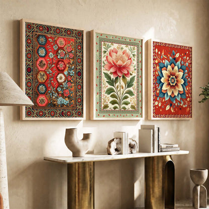 Floral  Wall Art  Paintings for Living Room - Wall Poster With frames