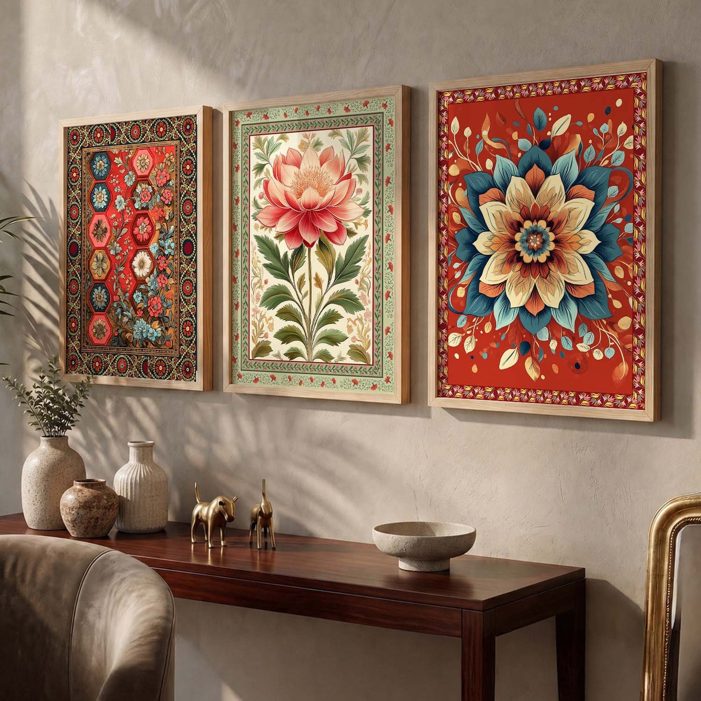 Floral  Wall Art  Paintings for Living Room - Wall Poster With frames
