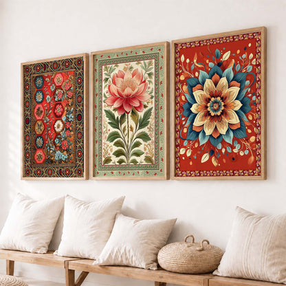 Floral  Wall Art  Paintings for Living Room - Wall Poster With frames