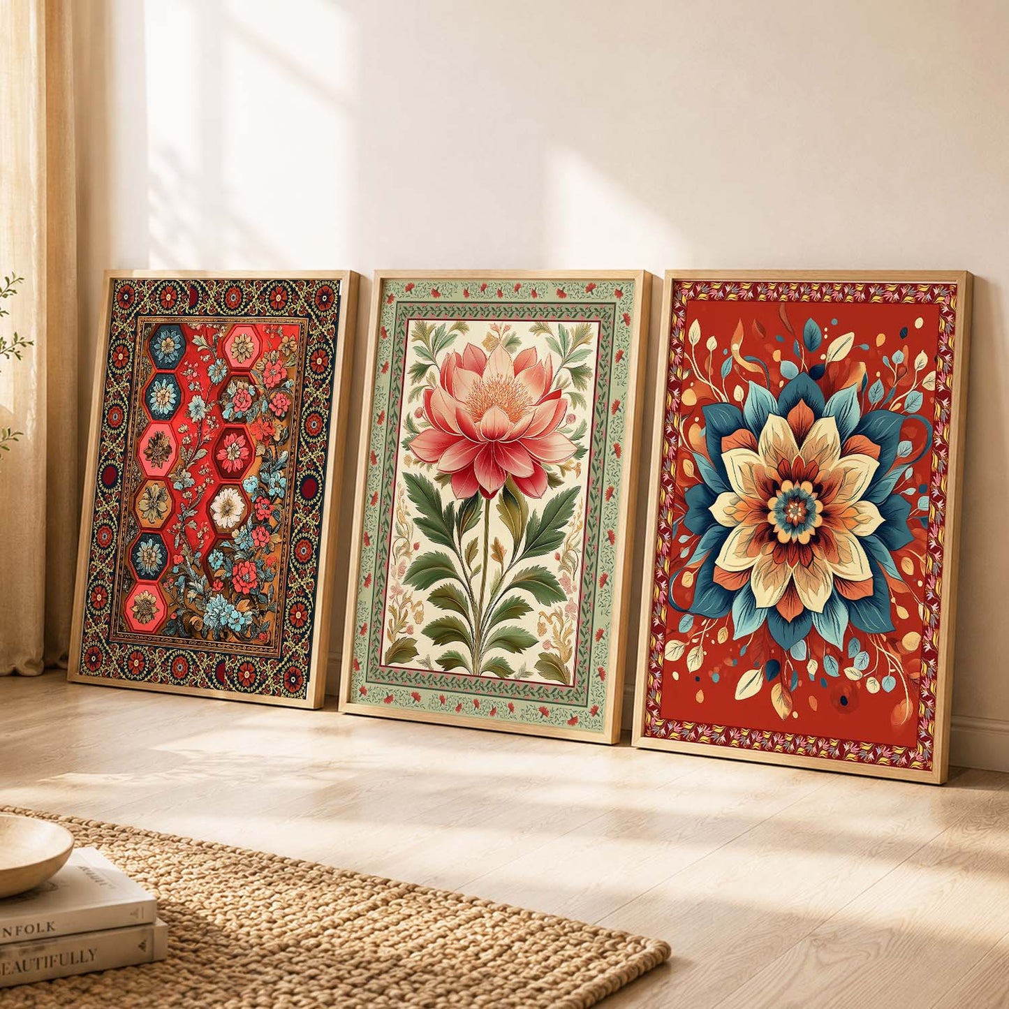 Floral  Wall Art  Paintings for Living Room - Wall Poster With frames