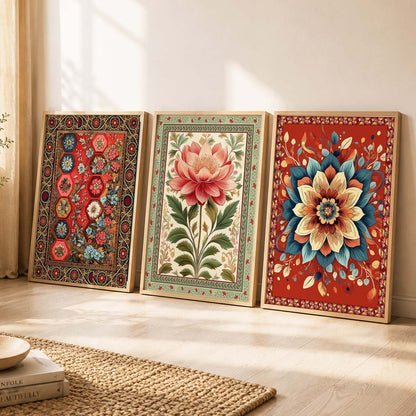 Floral  Wall Art  Paintings for Living Room - Wall Poster With frames