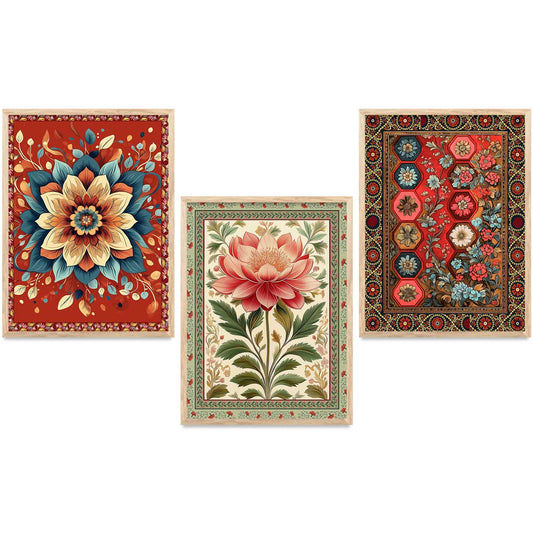 Floral  Wall Art  Paintings for Living Room - Wall Poster With frames