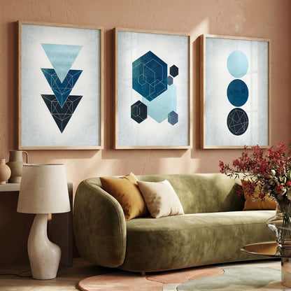 Framed Wall Posters / Prints for Bedroom with Frame : Geometric Art