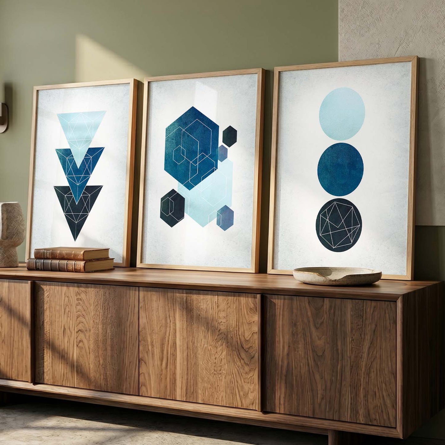 Framed Wall Posters / Prints for Bedroom with Frame : Geometric Art