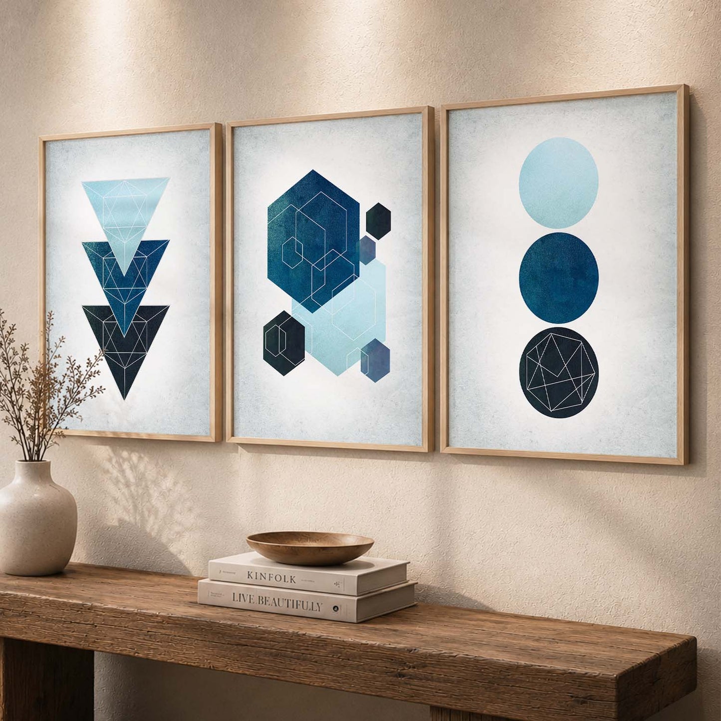 Framed Wall Posters / Prints for Bedroom with Frame : Geometric Art