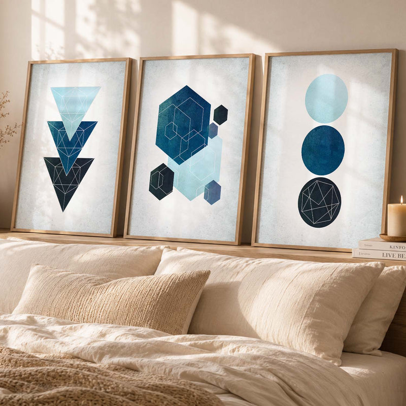 Framed Wall Posters / Prints for Bedroom with Frame : Geometric Art