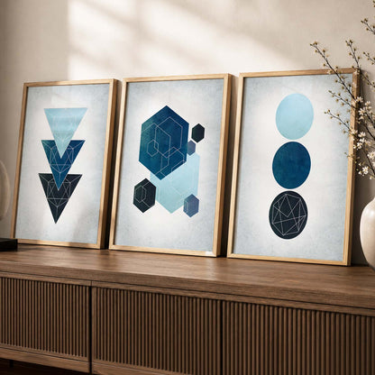 Framed Wall Posters / Prints for Bedroom with Frame : Geometric Art