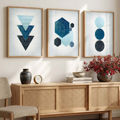 Framed Wall Posters / Prints for Bedroom with Frame : Geometric Art