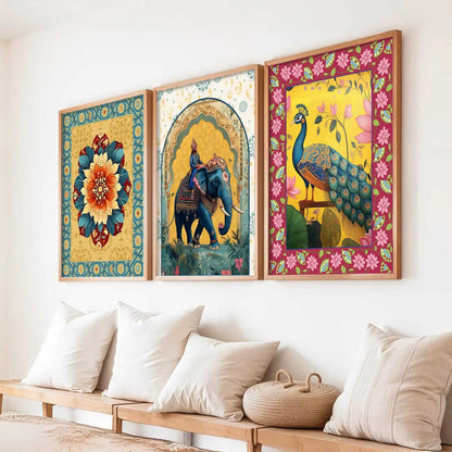 Traditional    Wall   Art  Paintings for Living Room - Wall Poster With frames
