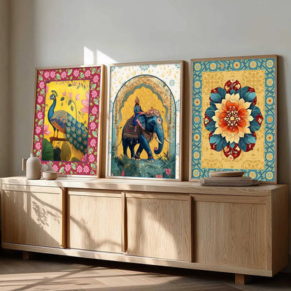 Traditional    Wall   Art  Paintings for Living Room - Wall Poster With frames