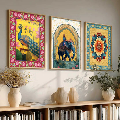 Traditional    Wall   Art  Paintings for Living Room - Wall Poster With frames