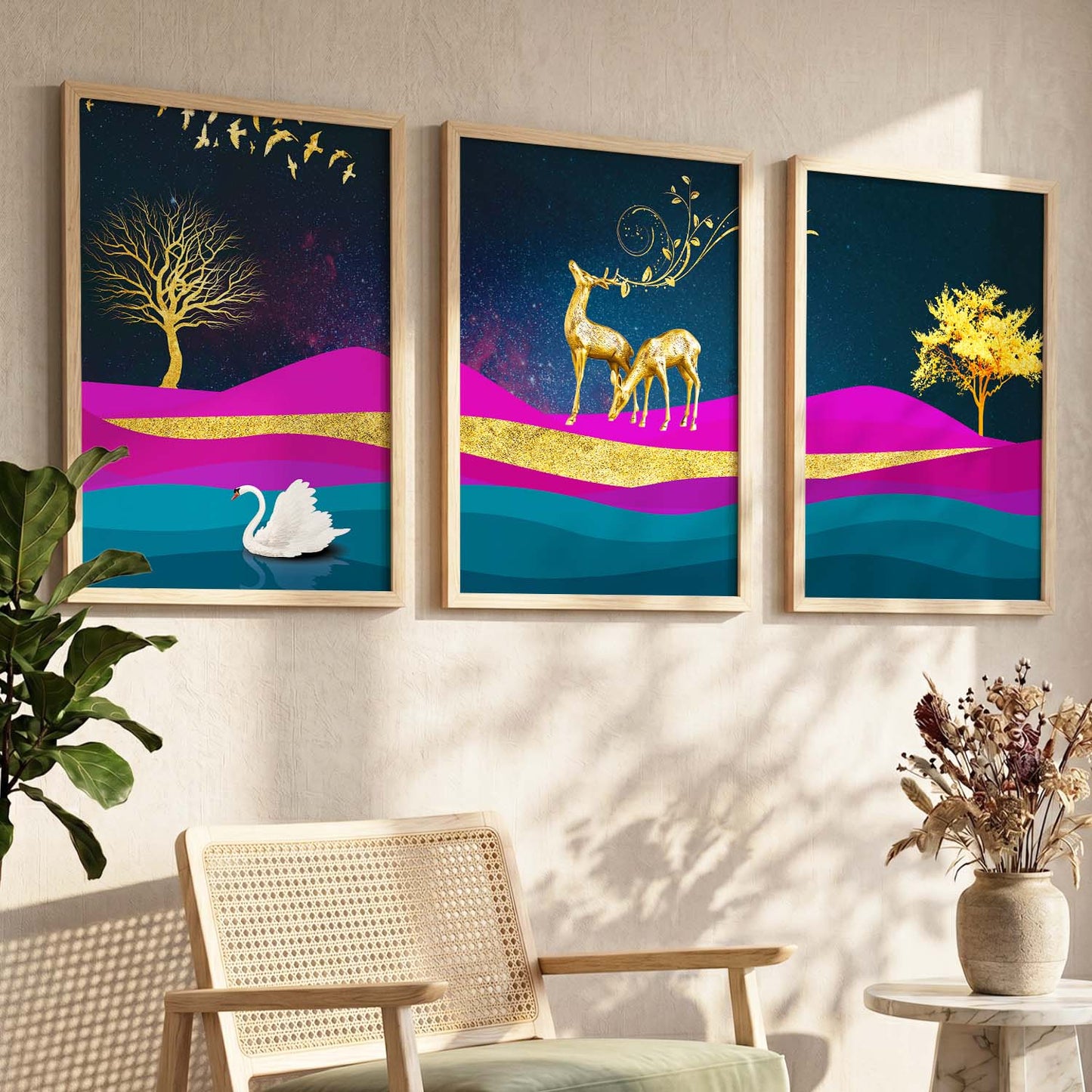 Deer in Forest Modern Art Collection - Timeless Pieces for Your Home or Office