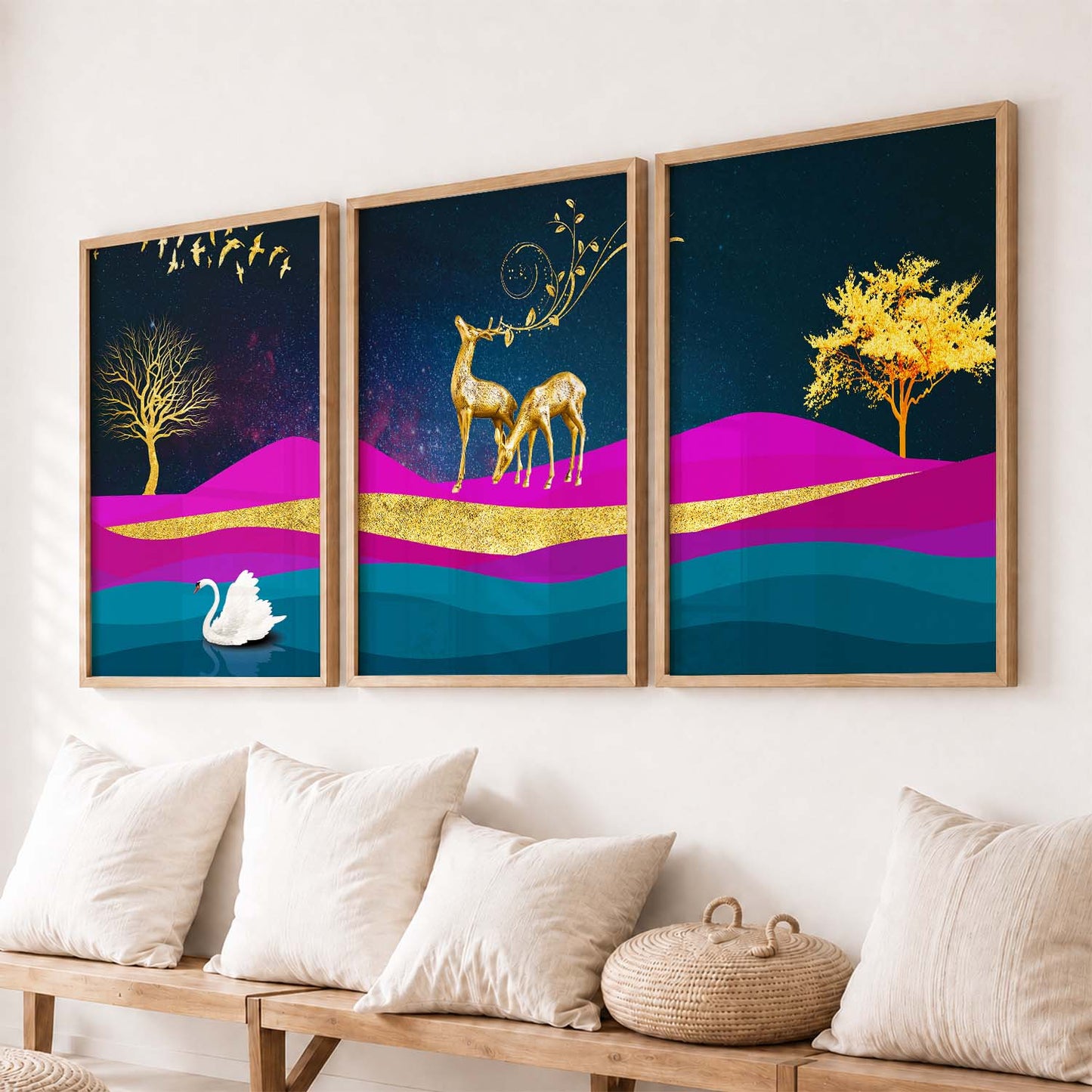 Deer in Forest Modern Art Collection - Timeless Pieces for Your Home or Office