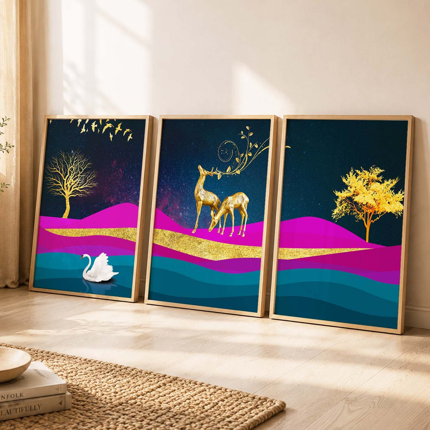 Deer in Forest Modern Art Collection - Timeless Pieces for Your Home or Office