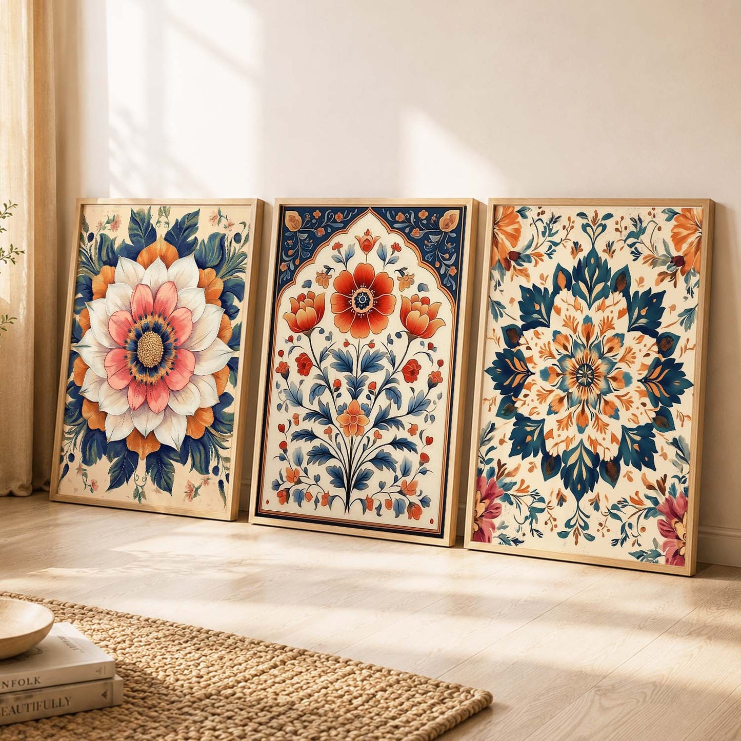 Floral  Wall  Art  Paintings for Living Room - Wall Poster With frames