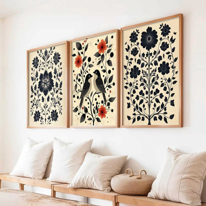 Traditional  Wall  Art  Paintings for Living Room - Wall Poster With frames