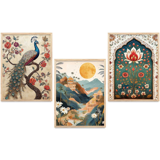 Madhubani    Wall  Art  Paintings for Living Room - Wall Poster With frames