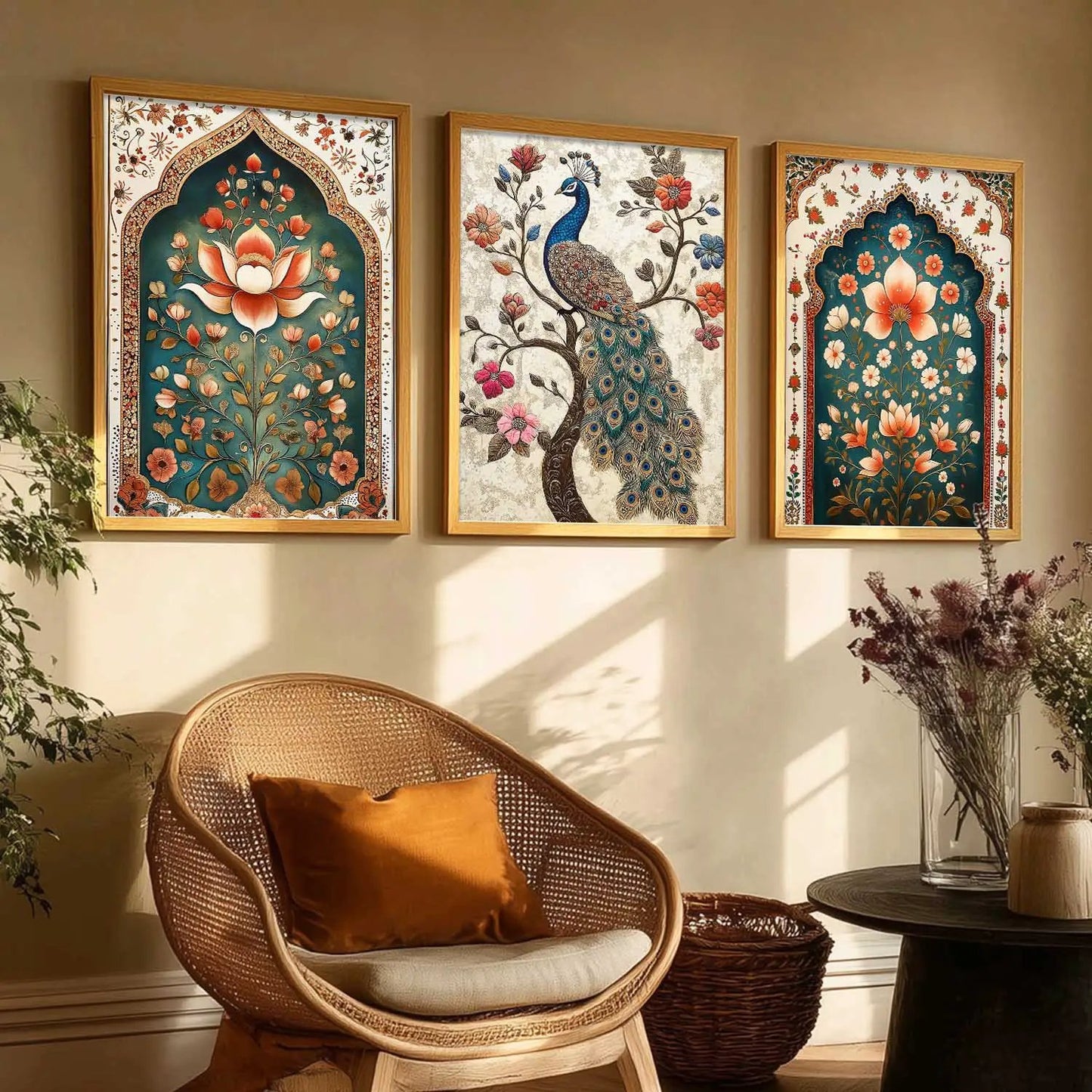 Madhubani   Wall  Art Paintings for Living Room - Wall Poster With frames