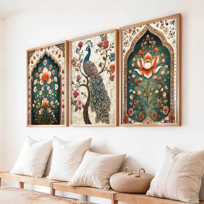 Madhubani   Wall  Art Paintings for Living Room - Wall Poster With frames