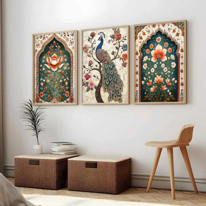 Madhubani   Wall  Art Paintings for Living Room - Wall Poster With frames