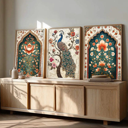 Madhubani   Wall  Art Paintings for Living Room - Wall Poster With frames
