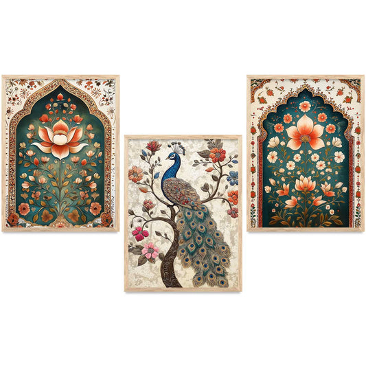 Madhubani   Wall  Art Paintings for Living Room - Wall Poster With frames