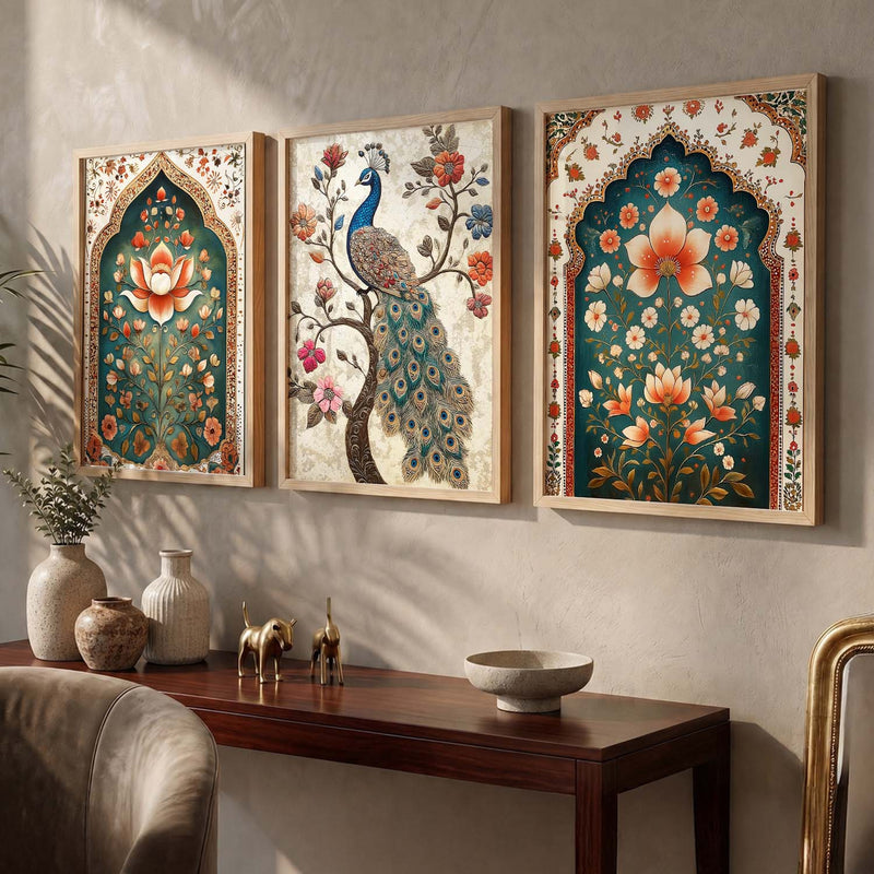 Madhubani   Wall  Art Paintings for Living Room - Wall Poster With frames