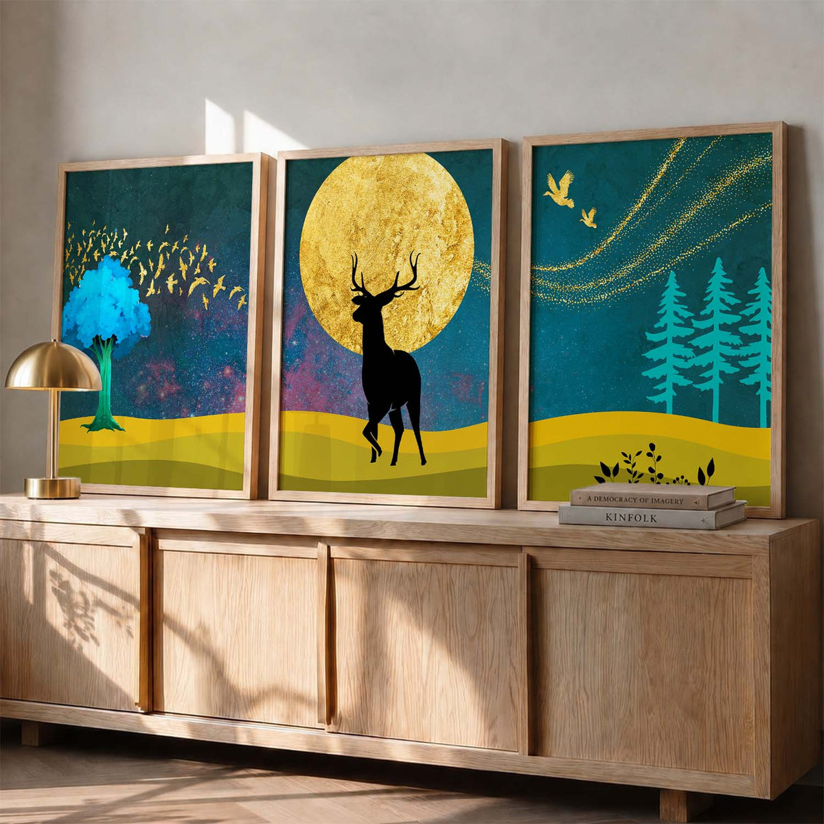 Deer in Forest Modern Art Collection - Timeless Pieces for Your Home or Office