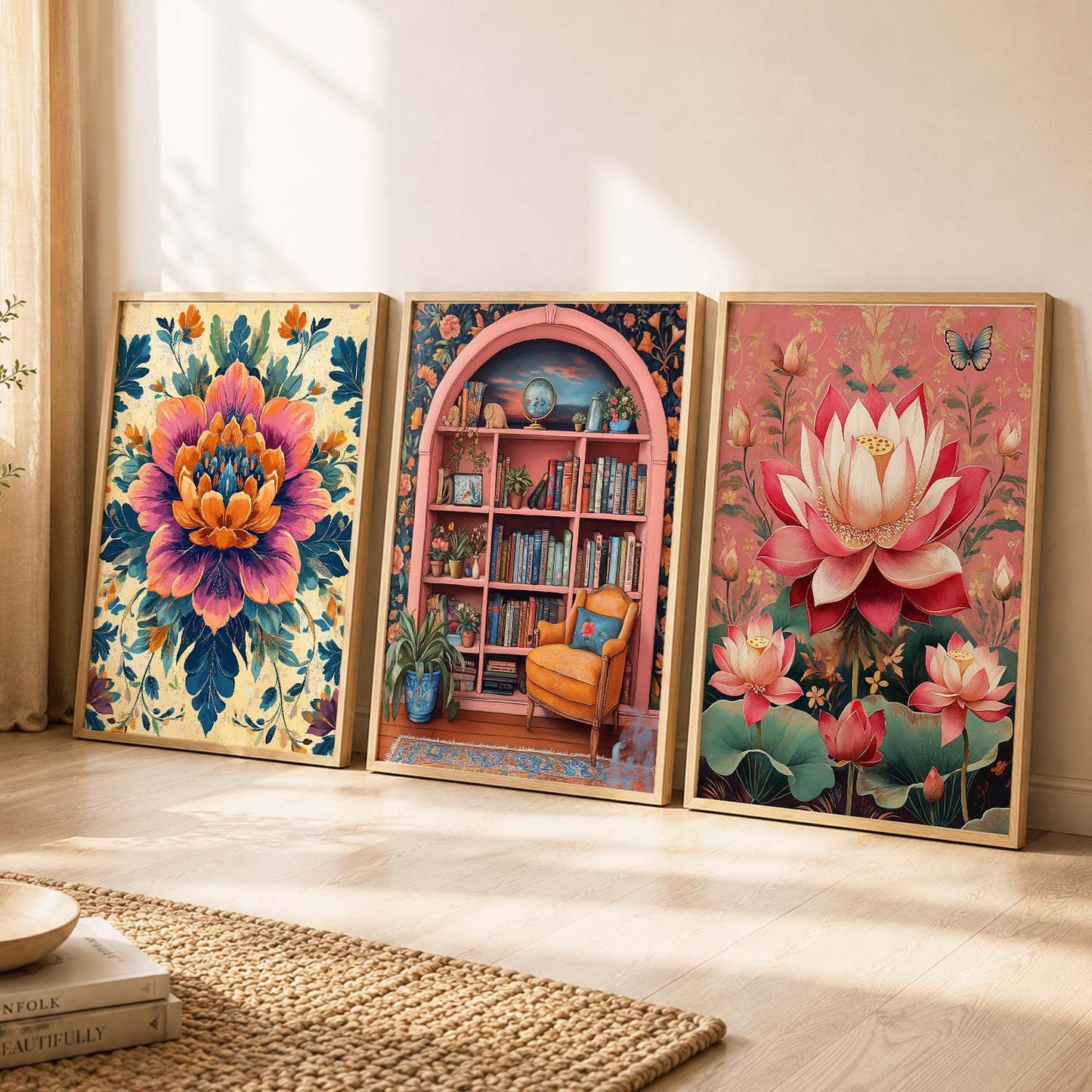 Floral  Wall  Art  Paintings for Living Room - Wall Poster With frames