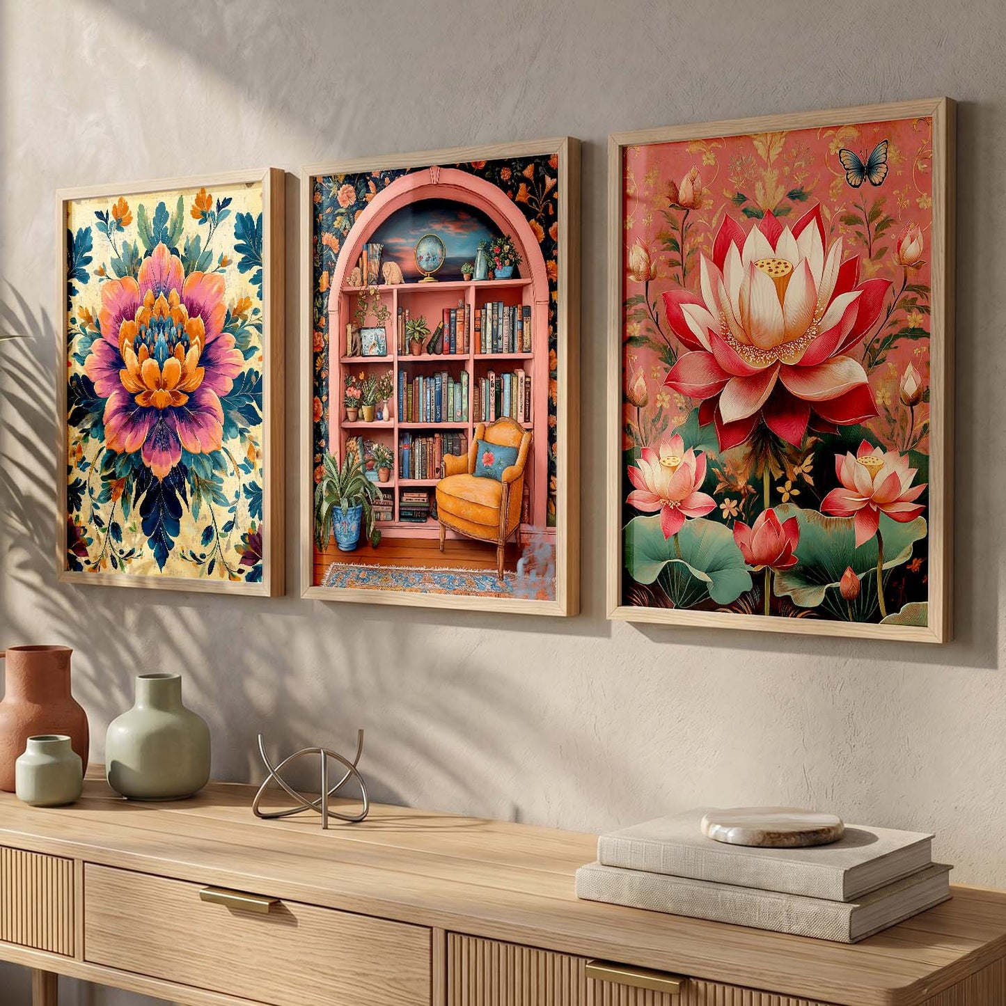Floral  Wall  Art  Paintings for Living Room - Wall Poster With frames