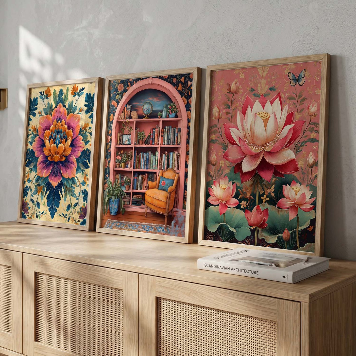 Floral  Wall  Art  Paintings for Living Room - Wall Poster With frames