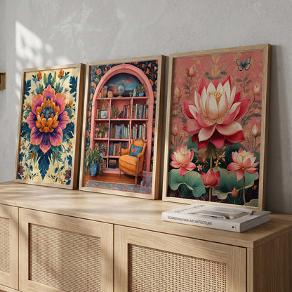 Floral  Wall  Art  Paintings for Living Room - Wall Poster With frames