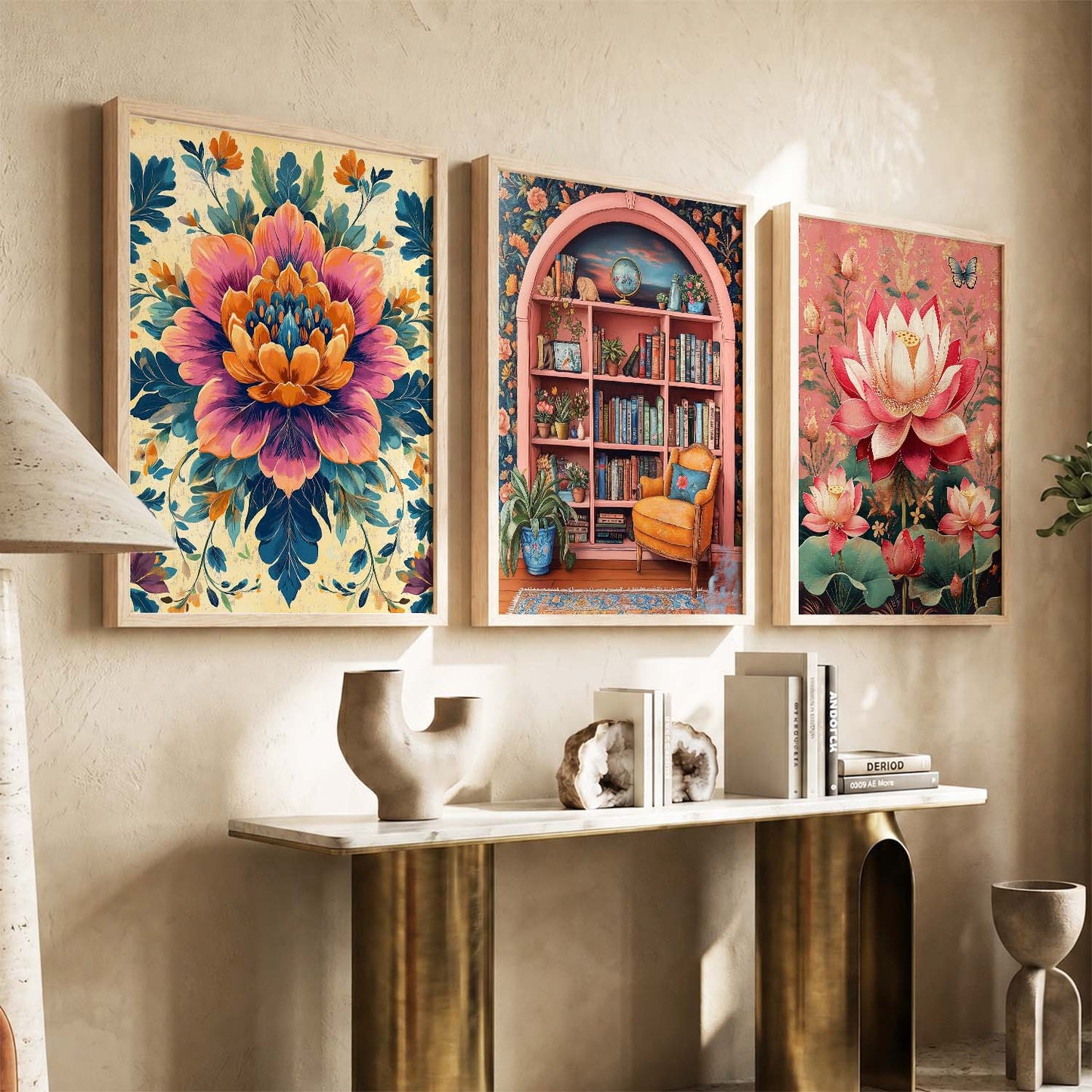 Floral  Wall  Art  Paintings for Living Room - Wall Poster With frames