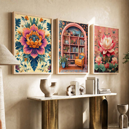 Floral  Wall  Art  Paintings for Living Room - Wall Poster With frames