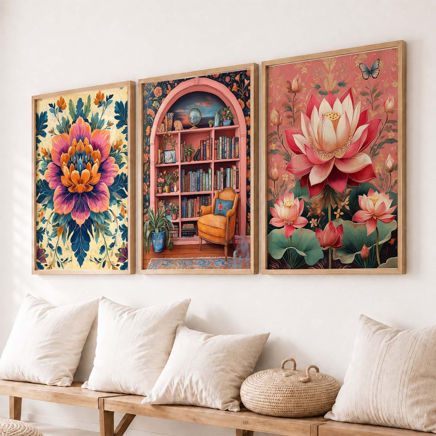 Floral  Wall  Art  Paintings for Living Room - Wall Poster With frames