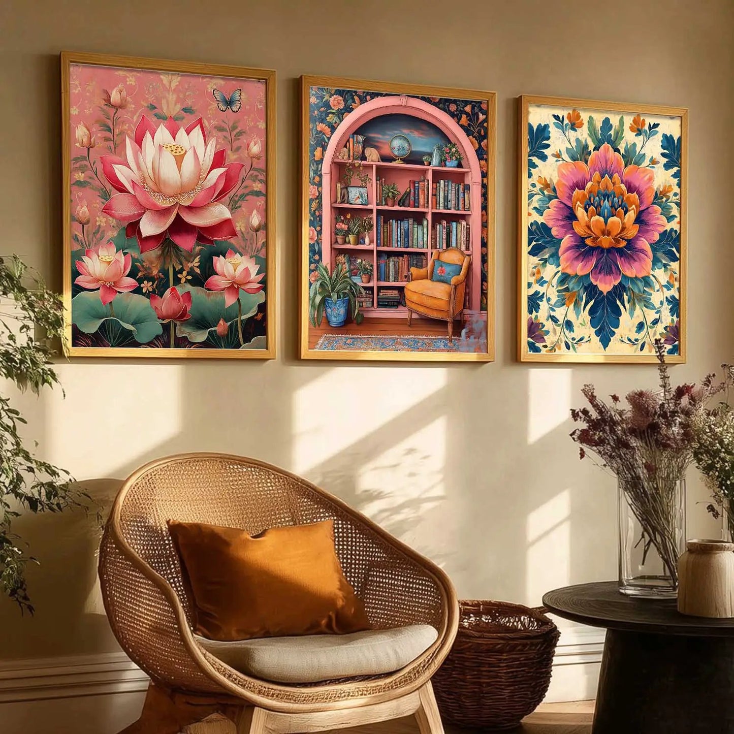 Floral  Wall  Art  Paintings for Living Room - Wall Poster With frames