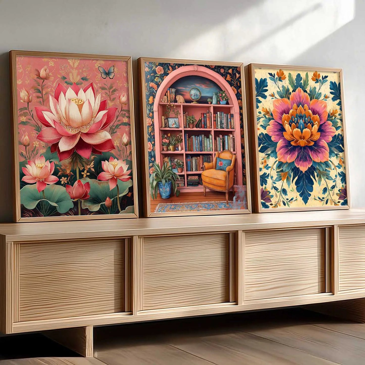 Floral  Wall  Art  Paintings for Living Room - Wall Poster With frames