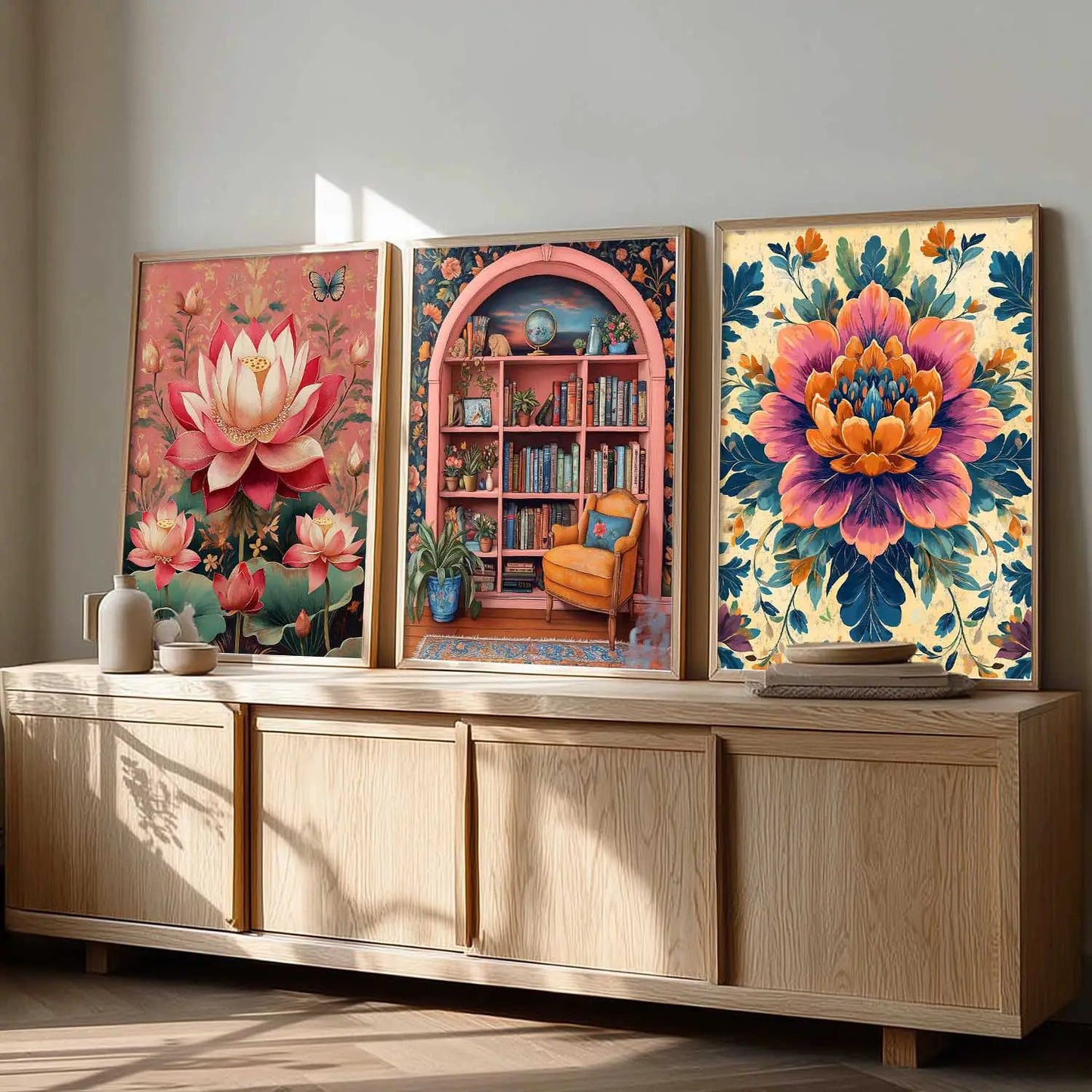 Floral  Wall  Art  Paintings for Living Room - Wall Poster With frames