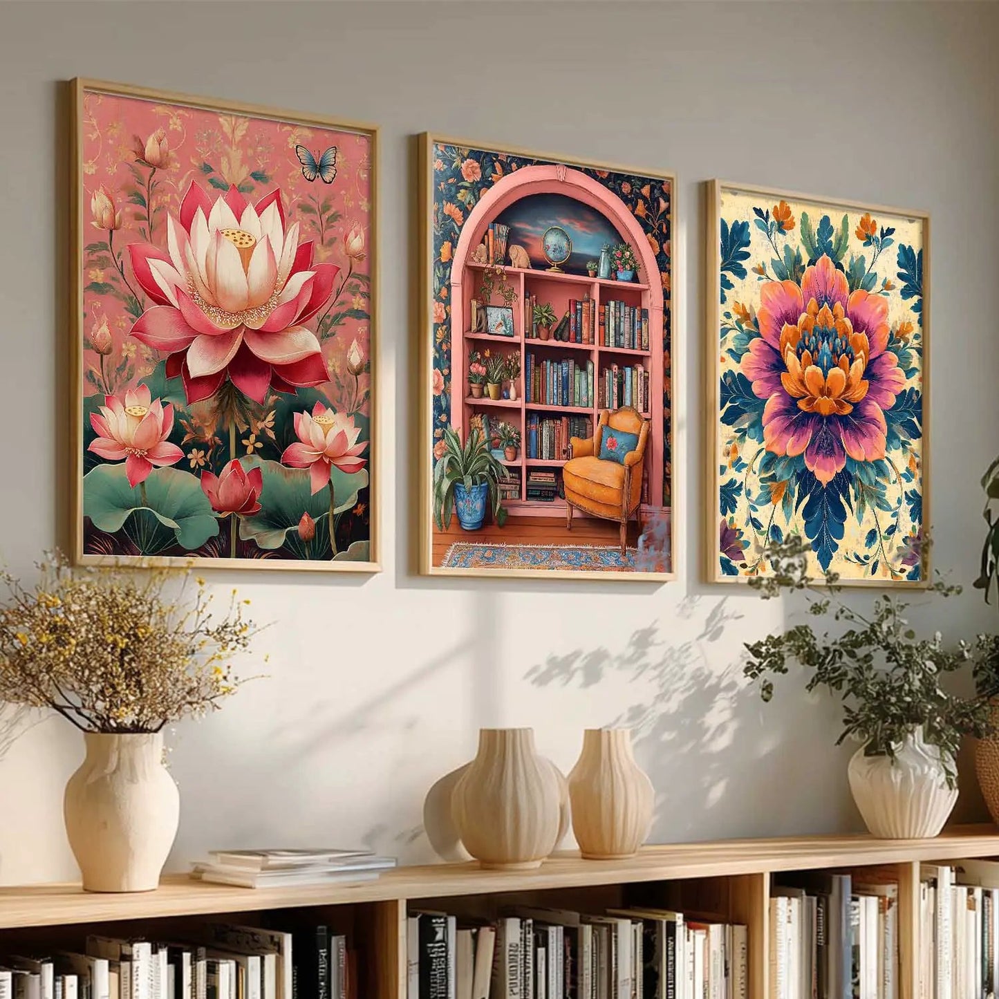Floral  Wall  Art  Paintings for Living Room - Wall Poster With frames
